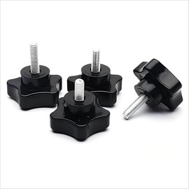 Xanadian Camper RV Awning Bracket Knob Replacement Parts with Nut, 4 pack Black Adjustment Knob Bolt Replacement for A&E RV Awning Accessories (black)