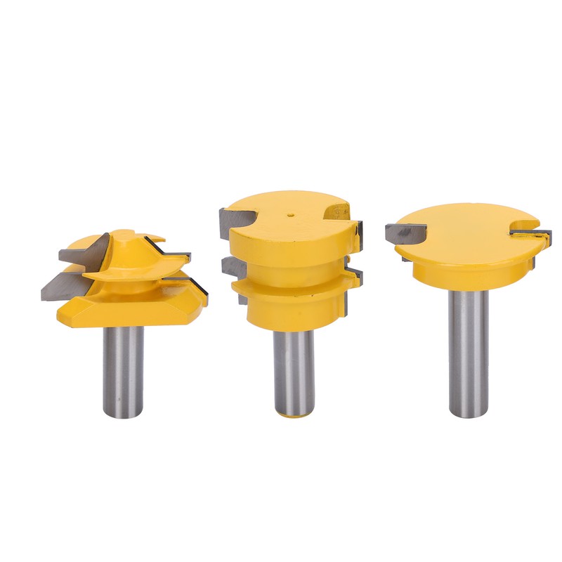 3Pcs Rail and Stile Router Bit Hardened Steel 1/2in Straight