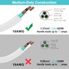 [Paquete de 2] Cable de extensión plano blanco de 3