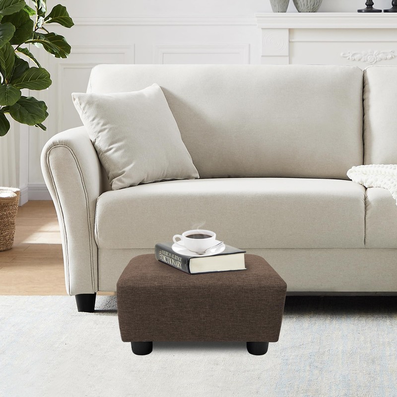 CAROLMADE Small Foot Stool Ottoman Footstool with Legs Under Desk