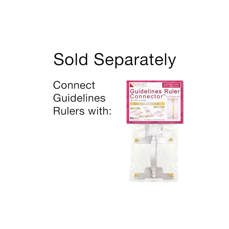 Guidelines4Quilting Guidelines Ruler - 6-in x12-in, Non-Slip, Unbreakable Quilting Ruler