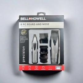 Bell+Howell Multi Purpose Nose & Hair Trimmer Set 8 Piece Cordless