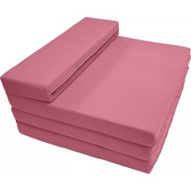 Danfuton Portable Lounger Shikibuton, Flip Foam Beds Sleep Mats 83x27x3, Pink
