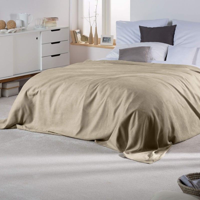 Beautissu Romantica Blanket 210 cm x 280 cm in Suede-Look