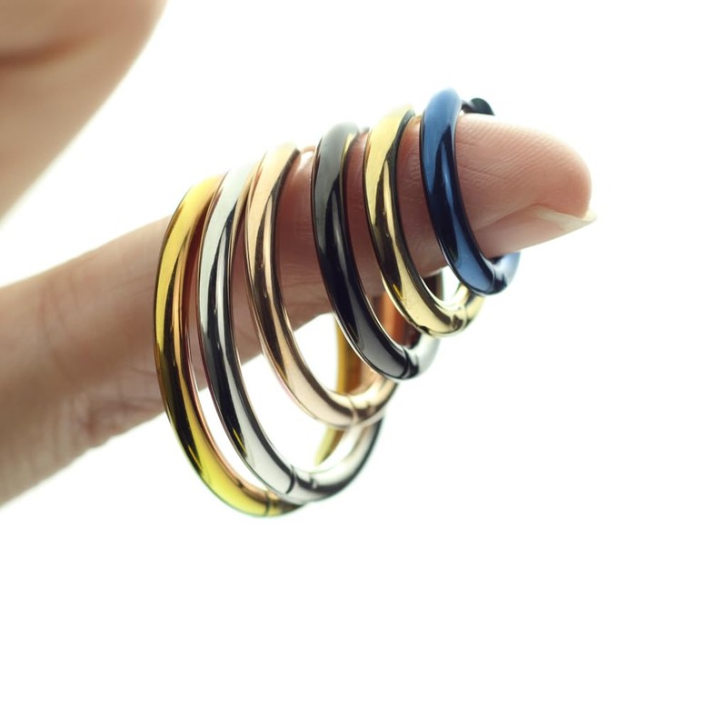 PiercedOff Black IP over 316L Stainless Steel Hinged Seamless Sleeper