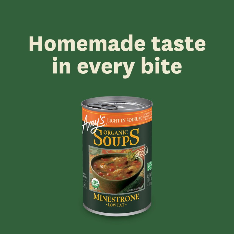 Amy’s Soup, Vegan Minestrone, Light in Sodium, Made With Organic
