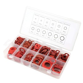 Insulating Spacers 12 Sizes Fiber Washers Red Steel Paper Fiber Washers Assortment Kit with Box (600 Pieces)
