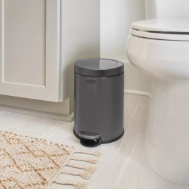 Rubbermaid Commercial Contenedor Redondo Metálico De Pedal 6 Lts. Rubbermaid