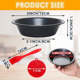 Quyimy 5 Inch Mini Pie Pans 4 Pack Pie Tins, Carbon Steel Mini Tart Pan Nonstick Round Small Pie Tins for Baking Pot Pies Cakes Pizza Bread Dessert, Fruit Pie and Meat Pie