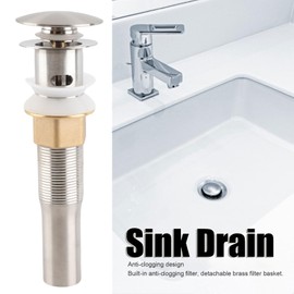 Desagüe para Fregadero de Acero Inoxidable con Desbordamiento y Filtro, Tapón para Drenaje Debajo del Mostrador, de Drenaje para Hogar