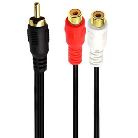AWADUO RCA Male to 2RCA Female Splitter Plugs Audio Converter Cable Adapter for Audio Video Instrument Equipment(1.5m/5ft)