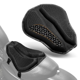 PBYMT Motorcycle Seat Cushion, Large Universal Motorcycle Gel Seat Pad 3D-Honeycomb Structure TPE Shock Absorption and Breathable for Long Rides