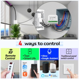 Tedeligo Drahtloses RF WIFI Alexa Smart Rolladenschalter Modul Tedeligo Elektrische Roll?den Vorh?nge, Jalousien Und Markisen Zeitschaltuhr Schalter Rolladenzeitschaltuhr Timer F1r Rolladenmotor