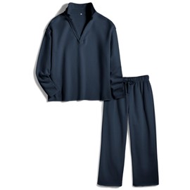Yioaga Women Tracksuits 2 Piece Set Carmel Travel Set Patrick Pullover Sweatshirt Catherine Sweatpants Casual Lounge Outfit(Navy,S)