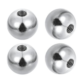 PATIKIL 4pcs M6 x 17mm Ball Nuts Knob, 304 Stainless Steel Round Solid Silver Light Fixture Decorative Screw Cap Cover Machinery Hardware