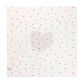 LÄSSIG Baby Blanket Swaddle Blanket Cuddly Soft Breathable Heavenly Soft Blanket Happy Rascals Heart