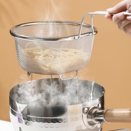 Stainless Steel Deep Fry Basket Multifunctional Draining Basket Wire Mesh French Chip Frying Serving Spoon with Long Handle for Home Kitchen Restaurant Frying