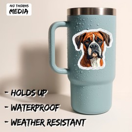 Boxer Sticker 4 Inch Boxer Lover Guard Working Dog Playful Dog - Waterproof Animal Vinyl Decal for Laptop Water Bottle Car Tumbler - Durable Aesthetic Long-Lasting Stickers for Adults ID44990