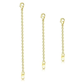 WQEDVN 3 PCS Necklace Extender Gold, Gold Necklace Extender, Chain Extender for Necklace, Gold Chain Extender for Necklace, Gold Chain Extenders, for Necklaces Chokers Braclets Anklets (2 4 6inch)
