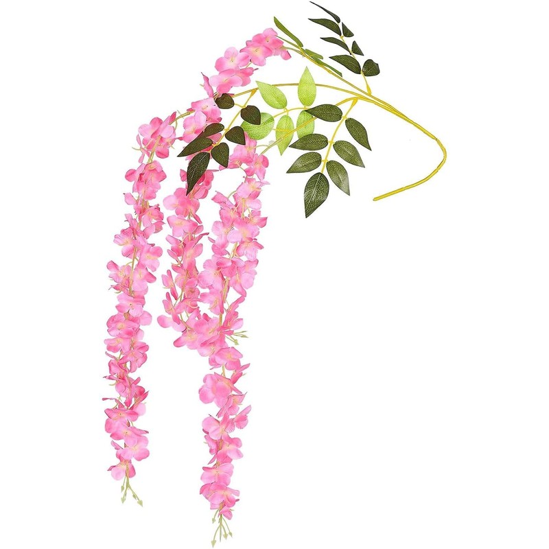 SZJH 12pcs 3.6 Feet/Piece Artificial Fake Wisteria Vine Ratta Hanging