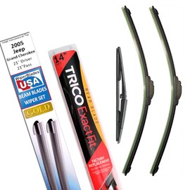 Beam Blade Wipers Replacement Set for 2005 Jeep Grand Cherokee w/Rear - WiperBladesUSA Gold Beam Wiper Blades Wipers Set