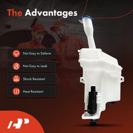 A-Premium Windshield Washer Reservoir Tank Assembly Compatible with Kia Optima 2016 2017 2018 2019 2020 - with Fluid Level Sensor & Pump & Cap (USA Built Models Only)