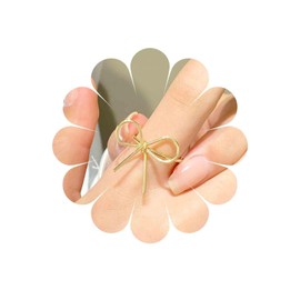 Ximdble Vintage Metal Bow Knuckle Ring - Gold Bow Finger Ring - Punk Boho Bowknot Hand Ring - Women