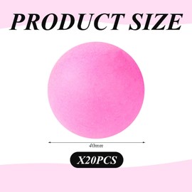 20 Pieces Pink Table Tennis Balls, 40Mm Plastic Table Tennis Balls, Plain Table Tennis Balls, No Logo Table Tennis Balls, Table Tennis Training, Beginner Training Balls