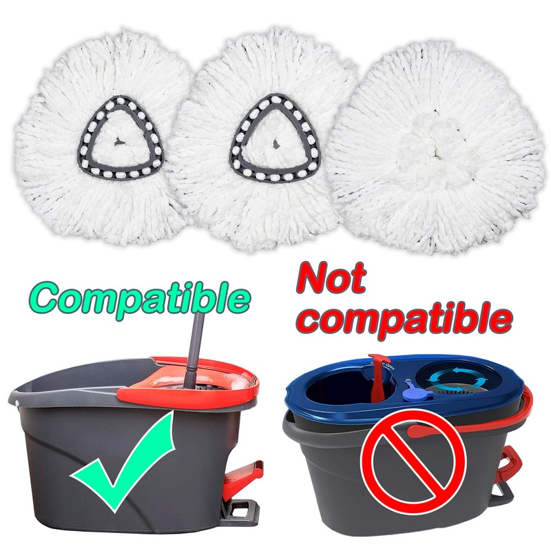 6 Pack Mop Head Replacement Compatible for vileda Triangle Swivel