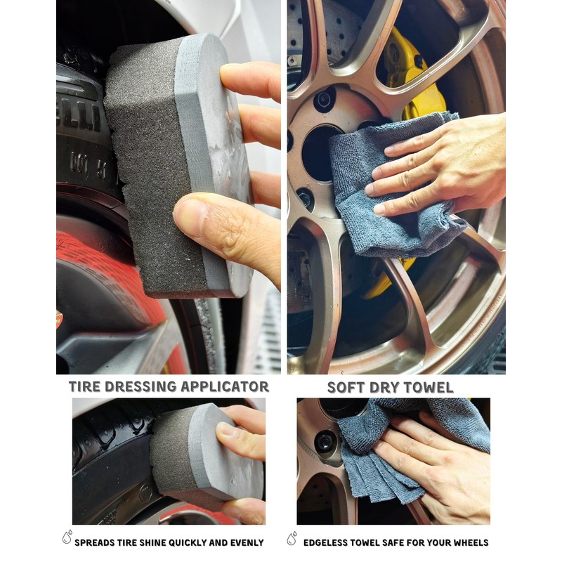 oesee 8PCS Pro Wheel Cleaning Kit - Woolies Brushes, Detailing