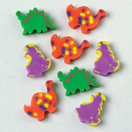 Lot of 144 Assorted Mini Dinosaur Erasers