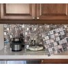 Hominter Metal & Glass Mosaic Tile – Silver & Rose