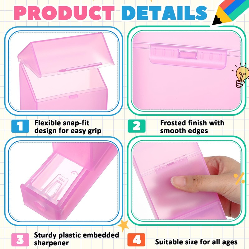 Clabby 1 Pcs 2 in 1 Plastic Crayon Box with