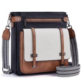 Roulens Crossbody Bags for Women,Multi Pocket Crossbody Purses Vegan Leather Shoulder Handbags Travel Purse Adjustable Strap