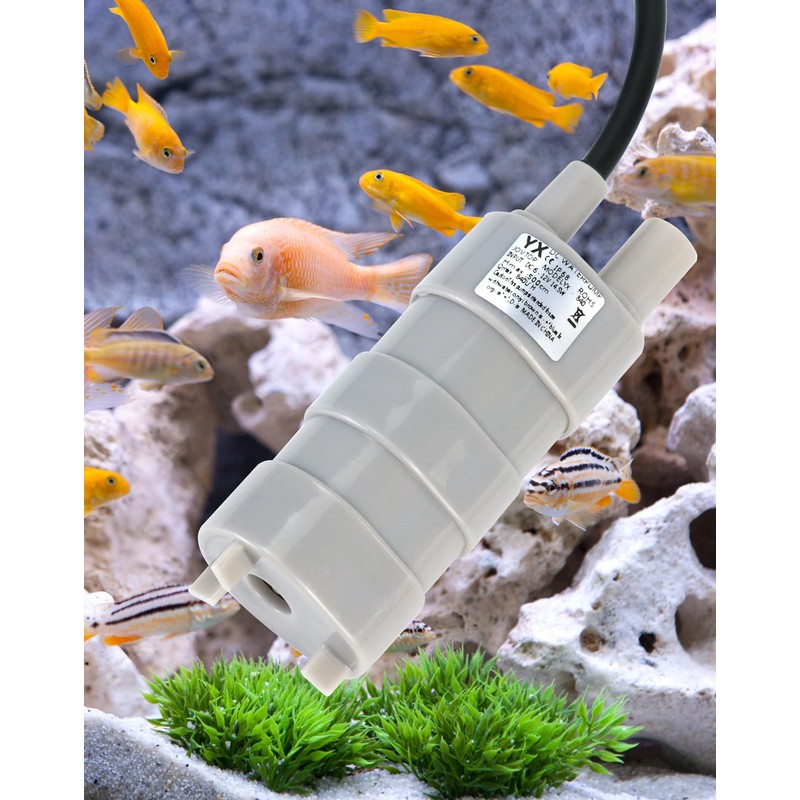 QWORK 12V Submersible Water Pump, 2 Pack 6-15V DC Mini