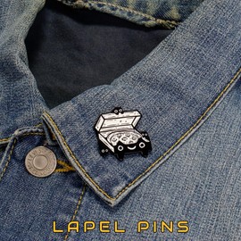 AAVEDGE Black Pizza Cat Pins, Cute Enamel Pins for Backpacks, Clothes, Bags, Lanyards, Hats & Jackets. Funny Black Cat Novelty Lapel Brooch Pin for Women, Men, Teens, Girls & Boys.