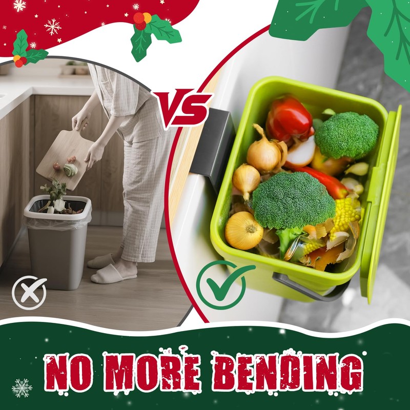 COMTAR Kitchen Waste Bin with Hooks 5L, Indoor Kitchen Sealed