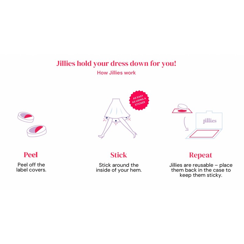 Jillies Dress Weights | Reusable Adhesive Skirt Weights for Hem