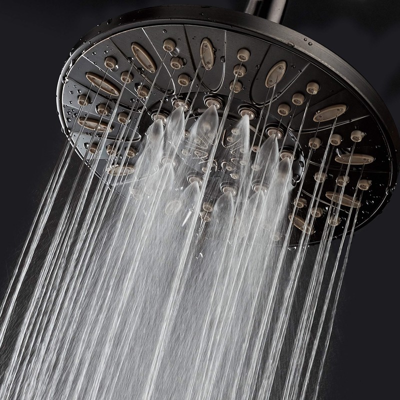 AquaDance OIL RUBBED BRONZE High Pressure 6-Setting 7" Rain Shower