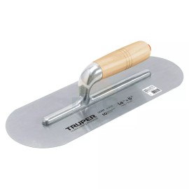 Truper LLA-14 14" x 5" round edge trowel with wooden handle