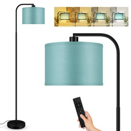 BoostArea Dimmable Floor Lamp for Living Room,Arc Remote Control Sofa Lamps,Stepless Dimmable & Colors Temperature,2700-6500k,Foot Switch,67 in All Modern Standing Lamp for Bedroom Office,Green