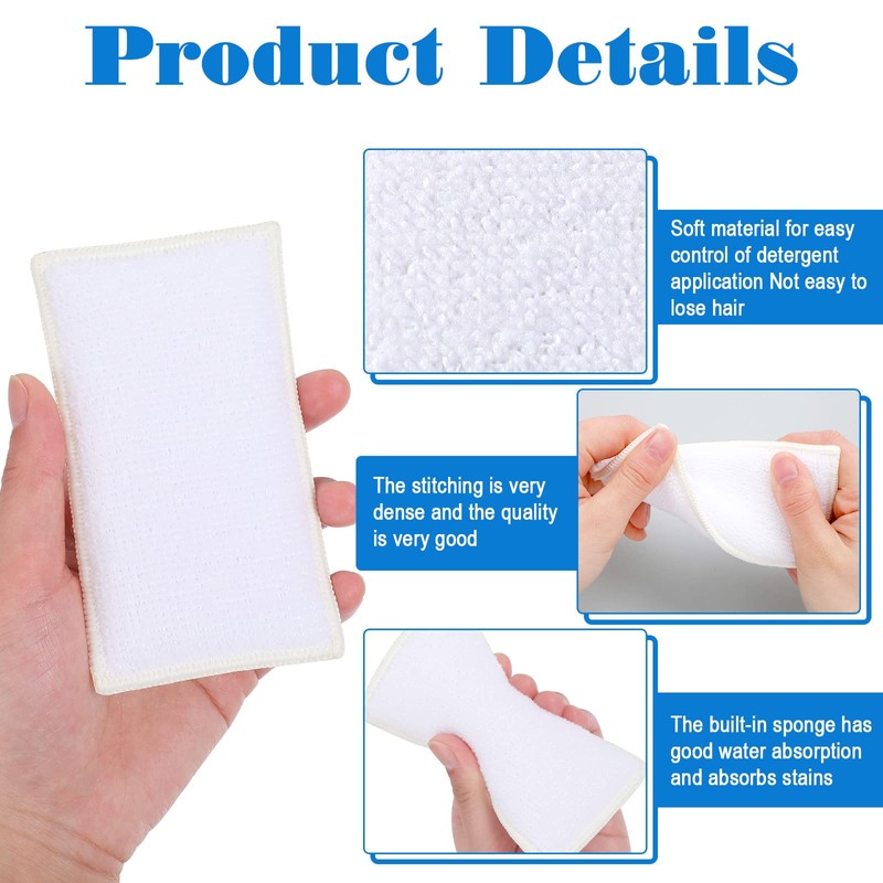 Gandeer 12 Pcs Interior Scrubbing Sponge for Leather Plastic Car