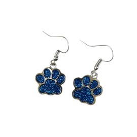 Paw Print Earrings Funny Dog Paw Earrings Cute Bear Claw Print Earring Puppy Paw Lovely Animal Feet Claw Cute Earrings Dog Cat Lover Charm Pendant Paw Jewelry for Women - Blue