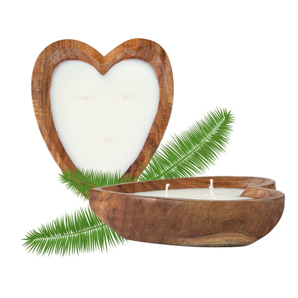 Restaurantware-Coco Casa 7.1 x 5.5 x 2 Inch Heart Wood
