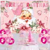 Merry Christmas Banner Backdrop, Pink Santa Xmas Background Banner Santa