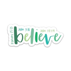Believe Bible Verse Sticker Christian Affirmation Faith Scripture Sticker Religious Jesus Worship Waterproof Vinyl Stickers for Laptop Water Bottle Tumbler Journal Decals Gifts for Prayers Women Men