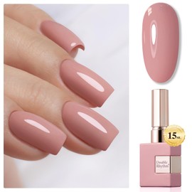 Double Rhythm 15ML Gel Nail Polish Pure Sheer Same Color Same Bottle Soak Off Gel Polish Art Manicure Salon DIY at Home for Women (Soft Pink-A1088)