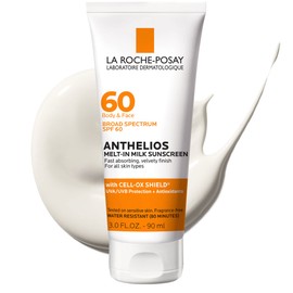 La Roche-Posay Anthelios Melt-In Milk Sunscreen SPF 60 | Sunscreen For Body & Face | Broad Spectrum SPF + Antioxidants | Oil Free Sunscreen Lotion | Lightweight & Fast Absorbing | Oxybenzone Free