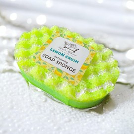 Lemon Crush Exfoliating Soap Sponge | Shower Puff | Tan Remover & Body Scrub | Exfoliating Body Wash | Lemon Body Wash | Father's Day Gift | Stocking Fillers | Valentine's Day Gift