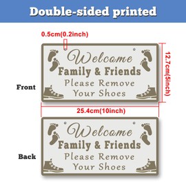 Shoes Off Decor No Shoes Hanging Sign 10x5 Inch Take Off Shoe Hanging Sign Remove Signs for House Living Room Entryway Porch Farmhouse Welcome Home Decor Wall Plaque Decoration Double Sided 10x5